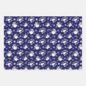 レトロヴィンテージクリスマスパターンフローラ ラッピングペーパーシート (正面3)