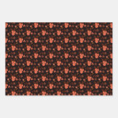 レトロヴィンテージクリスマスパターンフローラ ラッピングペーパーシート (正面2)