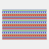 レトロヴィンテージクリスマスパターン ラッピングペーパーシート (正面3)