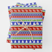 レトロヴィンテージクリスマスパターン ラッピングペーパーシート (インサイチュ)