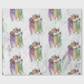 レトロヴィンテージクリスマスパーティーレディース ラッピングペーパー (フラット)