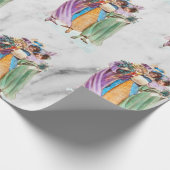 レトロヴィンテージクリスマスパーティーレディース ラッピングペーパー (角)