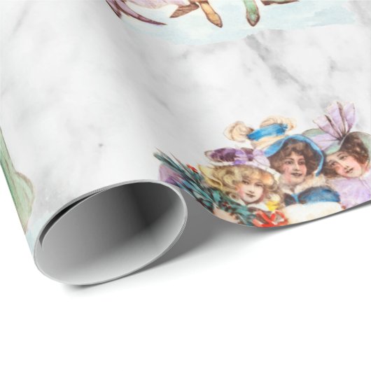 レトロヴィンテージクリスマスパーティーレディース ラッピングペーパー (ロールコーナー)