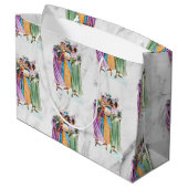 レトロヴィンテージクリスマスパーティーレディース ラージペーパーバッグ (裏面アングル)