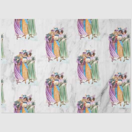 レトロヴィンテージクリスマスパーティーレディース 薄葉紙 (正面)