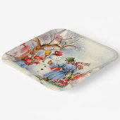 レトロヴィンテージクリスマスファミリーホリデイ ペーパープレート (傾斜あり)