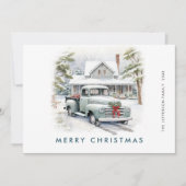 レトロヴィンテージクリスマスファームトラックグリーティング シーズンカード (正面)