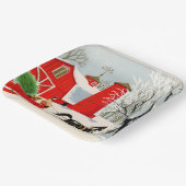 レトロヴィンテージクリスマスファームホリデーパーティー ペーパープレート (傾斜あり)