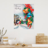 レトロヴィンテージクリスマスファームホリデーポスター ポスター (キッチン)