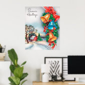 レトロヴィンテージクリスマスファームホリデーポスター ポスター (ホームオフィス)