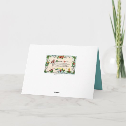 レトロヴィンテージクリスマスフレンドシップ気持ち カード (裏面)