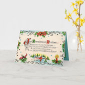 レトロヴィンテージクリスマスフレンドシップ気持ち カード (黄色い花)