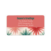 レトロヴィンテージクリスマスフローラ水の色リターン ラベル (正面)