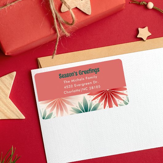 レトロヴィンテージクリスマスフローラ水の色リターン ラベル