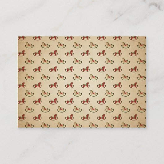 レトロヴィンテージクリスマスベビーシャワーブックリクエスト エンクロージャーカード (裏面)