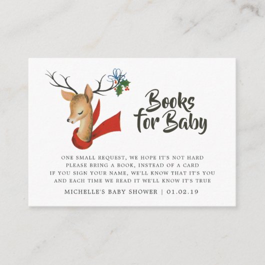 レトロヴィンテージクリスマスベビーシャワーブックリクエスト エンクロージャーカード