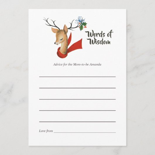 レトロヴィンテージクリスマスベビーシャワーママアドバイス アドバイスカード (正面)