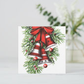 レトロヴィンテージクリスマスベルに情報を追加 招待状 (スタンド正面)