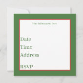 レトロヴィンテージクリスマスベルに情報を追加 招待状 (裏面)