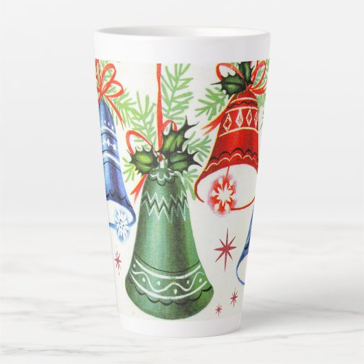 レトロヴィンテージクリスマスベルズホリデイ カフェラテマグ (正面)
