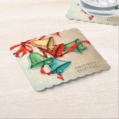 レトロヴィンテージクリスマスベルパーティーコースター ペーパーコースター (アングル)