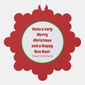 レトロヴィンテージクリスマスベル追加文字 オーナメントカード (裏面)