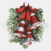 レトロヴィンテージクリスマスベル追加文字 オーナメントカード (正面)