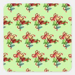 レトロヴィンテージクリスマスベル スクエアシール