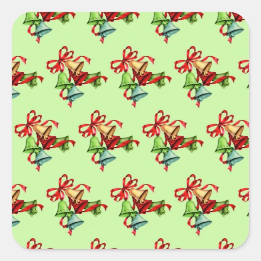 レトロヴィンテージクリスマスベル スクエアシール (正面)