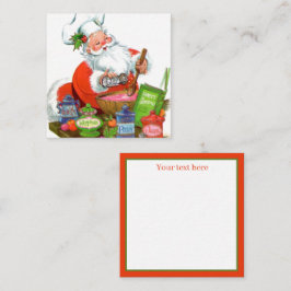 レトロヴィンテージクリスマスベーキングサンタアド文字 ノートカード