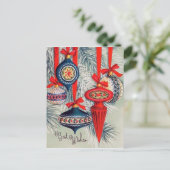 レトロヴィンテージクリスマスホリディーブポストカード シーズンポストカード (スタンド正面)