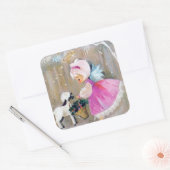 レトロヴィンテージクリスマスホリデーエンジェルシール スクエアシール (封筒)