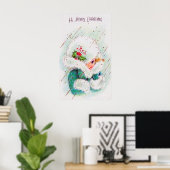 レトロヴィンテージクリスマスホリデーガールポスター ポスター (ホームオフィス)