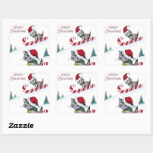 レトロヴィンテージクリスマスホリデーキャッツ スクエアシール (シート)