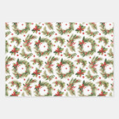 レトロヴィンテージクリスマスホリデーギフト ラッピングペーパーシート (正面)