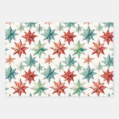 レトロヴィンテージクリスマスホリデーギフト ラッピングペーパーシート (正面3)