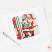 レトロヴィンテージクリスマスホリデーサンタシール スクエアシール (封筒)