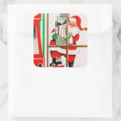 レトロヴィンテージクリスマスホリデーサンタシール スクエアシール (バッグ)