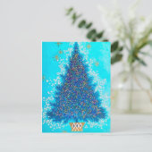 レトロヴィンテージクリスマスホリデーツリー葉書 シーズンポストカード (スタンド正面)