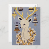 レトロヴィンテージクリスマスホリデートインデアハガキ シーズンポストカード (正面/裏面)