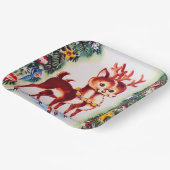 レトロヴィンテージクリスマスホリデートインデア ペーパープレート (傾斜あり)