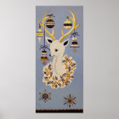 レトロヴィンテージクリスマスホリデートナカイのポスター ポスター (正面)