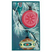 レトロヴィンテージクリスマスホリデーバルブパターンパーティー スモールペーパーバッグ (裏面)