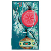 レトロヴィンテージクリスマスホリデーバルブパターンパーティー スモールペーパーバッグ (正面)