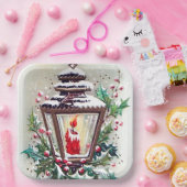 レトロヴィンテージクリスマスホリデーパーティー ペーパープレート (パーティー)