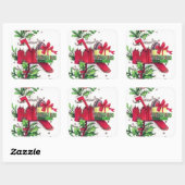 レトロヴィンテージクリスマスホリデーメールボックスシール スクエアシール (シート)