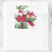 レトロヴィンテージクリスマスホリデーメールボックスシール スクエアシール (バッグ)