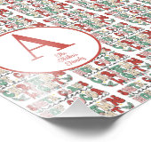 レトロヴィンテージクリスマスホリデーモノグラム フォトプリント            (角)