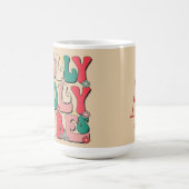 レトロヴィンテージクリスマスホリービベスすてきモノグラム コーヒーマグカップ (中央)