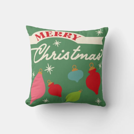 レトロヴィンテージクリスマスホームデコール クッション (正面)